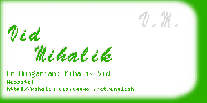 vid mihalik business card